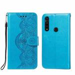 For Motorola Moto G Power Flower Vine Embossing Pattern Horizontal Flip Leather Case with Card Slot & Holder & Wallet & Lanyard(Blue)