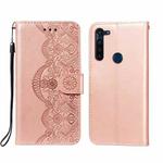 For Motorola Moto G8 Power Flower Vine Embossing Pattern Horizontal Flip Leather Case with Card Slot & Holder & Wallet & Lanyard(Rose Gold)