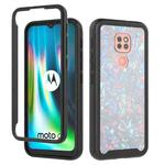 For Motorola Moto G9 Play 3 in 1 Card PC + TPU Shockproof Protective Case(White Shell Pattern)