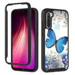 For  Xiaomi Redmi Note 8 3 in 1 Card PC + TPU Shockproof Protective Case(Blue Butterfly)