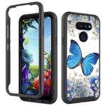 For LG K40S 3 in 1 Card PC + TPU Shockproof Protective Case(Blue Butterfly)