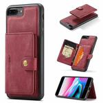 JEEHOOD Retro Magnetic Detachable Protective Case with Wallet & Card Slot & Holder For iPhone 8 Plus & 7 Plus(Red)