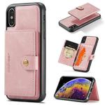 For iPhone XS Max JEEHOOD Retro Magnetic Detachable Protective Case with Wallet & Card Slot & Holder(Pink)