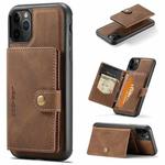 For iPhone 11 Pro JEEHOOD Retro Magnetic Detachable Protective Case with Wallet & Card Slot & Holder (Brown)