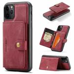 For iPhone 11 Pro JEEHOOD Retro Magnetic Detachable Protective Case with Wallet & Card Slot & Holder (Red)