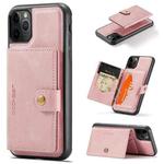 For iPhone 11 Pro JEEHOOD Retro Magnetic Detachable Protective Case with Wallet & Card Slot & Holder (Pink)