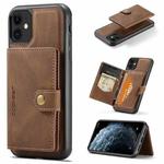 For iPhone 11 JEEHOOD Retro Magnetic Detachable Protective Case with Wallet & Card Slot & Holder (Brown)