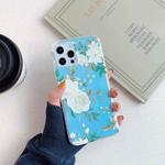 For iPhone 12 mini Double-sided Film Laser Flower Pattern Protective Case (White)