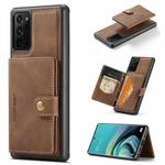 For Samsung Galaxy Note20 JEEHOOD Retro Magnetic Detachable Protective Case with Wallet & Card Slot & Holder(Brown)