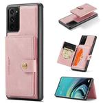For Samsung Galaxy Note20 JEEHOOD Retro Magnetic Detachable Protective Case with Wallet & Card Slot & Holder(Pink)