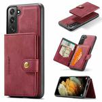 For Samsung Galaxy S21 5G JEEHOOD Retro Magnetic Detachable Protective Case with Wallet & Card Slot & Holder(Red)