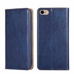For iPhone 6 Plus PU + TPU Gloss Oil Solid Color Magnetic Horizontal Flip Leather Case with Holder & Card Slot & Wallet(Blue)