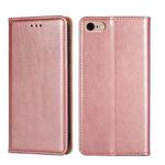 For iPhone 7 / 8 / SE (2020) PU + TPU Gloss Oil Solid Color Magnetic Horizontal Flip Leather Case with Holder & Card Slot & Wallet(Gold)