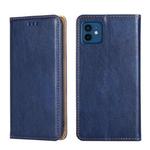 For iPhone 12 / 12 Pro PU + TPU Gloss Oil Solid Color Magnetic Horizontal Flip Leather Case with Holder & Card Slot & Wallet(Blue)