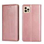 For iPhone 12 Pro Max PU + TPU Gloss Oil Solid Color Magnetic Horizontal Flip Leather Case with Holder & Card Slot & Wallet(Gold)