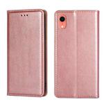 For iPhone XR PU + TPU Gloss Oil Solid Color Magnetic Horizontal Flip Leather Case with Holder & Card Slot & Wallet(Gold)