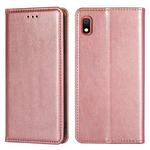 For Samsung Galaxy A10 PU + TPU Gloss Oil Solid Color Magnetic Horizontal Flip Leather Case with Holder & Card Slot & Wallet(Rose Gold)