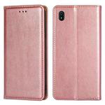 For Samsung Galaxy A10e PU + TPU Gloss Oil Solid Color Magnetic Horizontal Flip Leather Case with Holder & Card Slot & Wallet(Rose Gold)