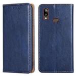 For Samsung Galaxy A10s PU + TPU Gloss Oil Solid Color Magnetic Horizontal Flip Leather Case with Holder & Card Slot & Wallet(Blue)