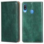For Samsung Galaxy A40 PU + TPU Gloss Oil Solid Color Magnetic Horizontal Flip Leather Case with Holder & Card Slot & Wallet(Green)