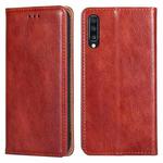 For Samsung Galaxy A70 PU + TPU Gloss Oil Solid Color Magnetic Horizontal Flip Leather Case with Holder & Card Slot & Wallet(Brown)