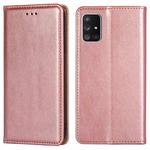 For Samsung Galaxy A71 4G PU + TPU Gloss Oil Solid Color Magnetic Horizontal Flip Leather Case with Holder & Card Slot & Wallet(Rose Gold)