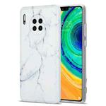 For Huawei Mate 30 TPU Glossy Marble Pattern IMD Protective Case(White)