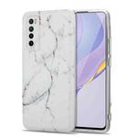 For Huawei Nova 7 5G TPU Glossy Marble Pattern IMD Protective Case(White)