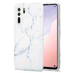 For Huawei Nova 7 SE TPU Glossy Marble Pattern IMD Protective Case(White)