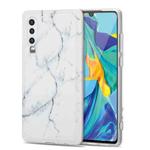 For Huawei P30 TPU Glossy Marble Pattern IMD Protective Case(White)