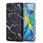 For Huawei P30 TPU Glossy Marble Pattern IMD Protective Case(Black)
