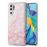 For Huawei P30 Pro TPU Glossy Marble Pattern IMD Protective Case(Light Pink)
