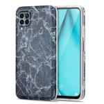 For Huawei P40 Lite TPU Glossy Marble Pattern IMD Protective Case(Dark Grey)