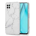 For Huawei P40 Lite TPU Glossy Marble Pattern IMD Protective Case(White)