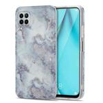 For Huawei P40 Lite TPU Glossy Marble Pattern IMD Protective Case(Earthy Grey)