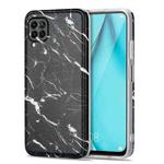 For Huawei P40 Lite TPU Glossy Marble Pattern IMD Protective Case(Black)