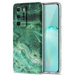 For Huawei P40 Pro TPU Glossy Marble Pattern IMD Protective Case(Emerald Green)