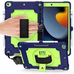 360 Degree Rotation Turntable Contrast Color Robot Shockproof Silicone + PC Protective Case with Holder For iPad 10.2 / 10.2 (2020) / Pro 10.5(Navy Blue + Yellow Green)