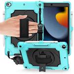 360 Degree Rotation Turntable Contrast Color Robot Shockproof Silicone + PC Protective Case with Holder For iPad 10.2 / 10.2 (2020) / Pro 10.5(Mint Green + Black)