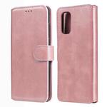 For OPPO Realme 7 5G / Realme V5 Classic Calf Texture PU + TPU Horizontal Flip Leather Case, with Holder & Card Slots & Wallet(Rose Gold)