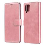 For Samsung Galaxy A12 5G Classic Calf Texture PU + TPU Horizontal Flip Leather Case, with Holder & Card Slots & Wallet(Rose Gold)