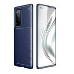 For Huawei Honor V40 Carbon Fiber Texture Shockproof TPU Case(Blue)