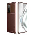 For Huawei Honor V40 Carbon Fiber Texture Shockproof TPU Case(Brown)