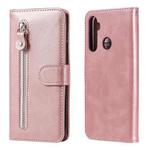 For OPPO Realme 5 / 5s / C3 Fashion Calf Texture Zipper Horizontal Flip Leather Case with Holder & Card Slots & Wallet(Rose Gold)