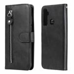 For OPPO Realme 5 / 5s / C3 Fashion Calf Texture Zipper Horizontal Flip Leather Case with Holder & Card Slots & Wallet(Black)