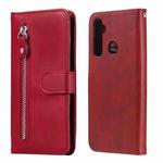 For OPPO Realme 5 / 5s / C3 Fashion Calf Texture Zipper Horizontal Flip Leather Case with Holder & Card Slots & Wallet(Red)