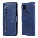 For Google Pixel 5 XL / Pixel 4a 5G Fashion Calf Texture Zipper Horizontal Flip Leather Case with Holder & Card Slots & Wallet(Blue)