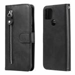 For Google Pixel 5 XL / Pixel 4a 5G Fashion Calf Texture Zipper Horizontal Flip Leather Case with Holder & Card Slots & Wallet(Black)
