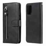 For Xiaomi Poco M3 / Redmi Note 9 4G Fashion Calf Texture Zipper Horizontal Flip Leather Case with Holder & Card Slots & Wallet(Black)