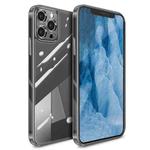 High Transparent TPU Soft Frame + Glass Back Fine Hole Protective Case For iPhone 11 Pro Max(Grey)